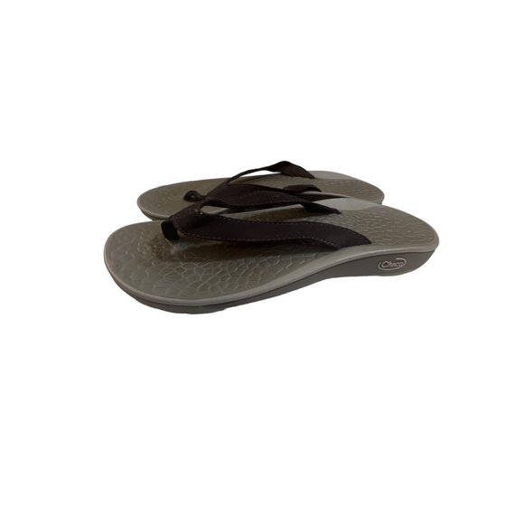 Chaco Black Faux Suede Thong Sandals Slides Size 7 Women’s - Picture 1 of 6